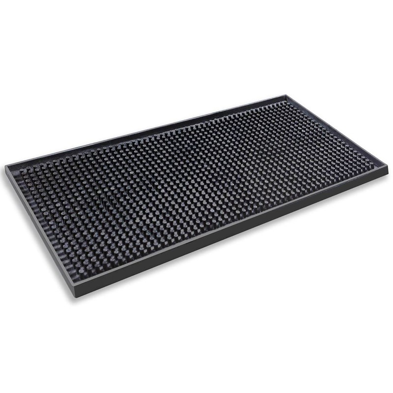 Bar Mat Black Rubber 30X15Cm