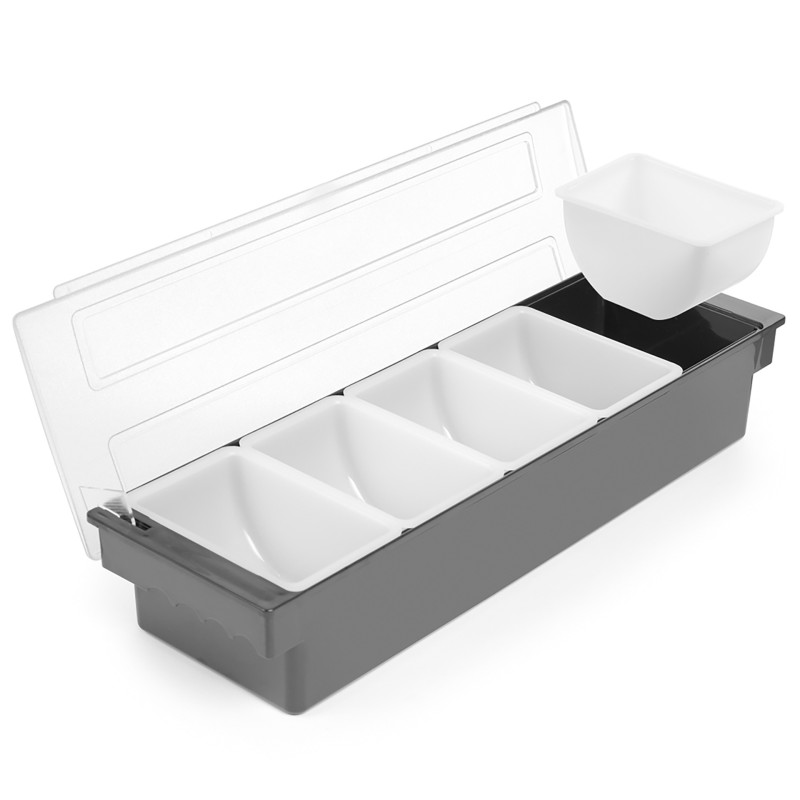 Caixa Para Ingredientes 5 Comp. Plstico Preto