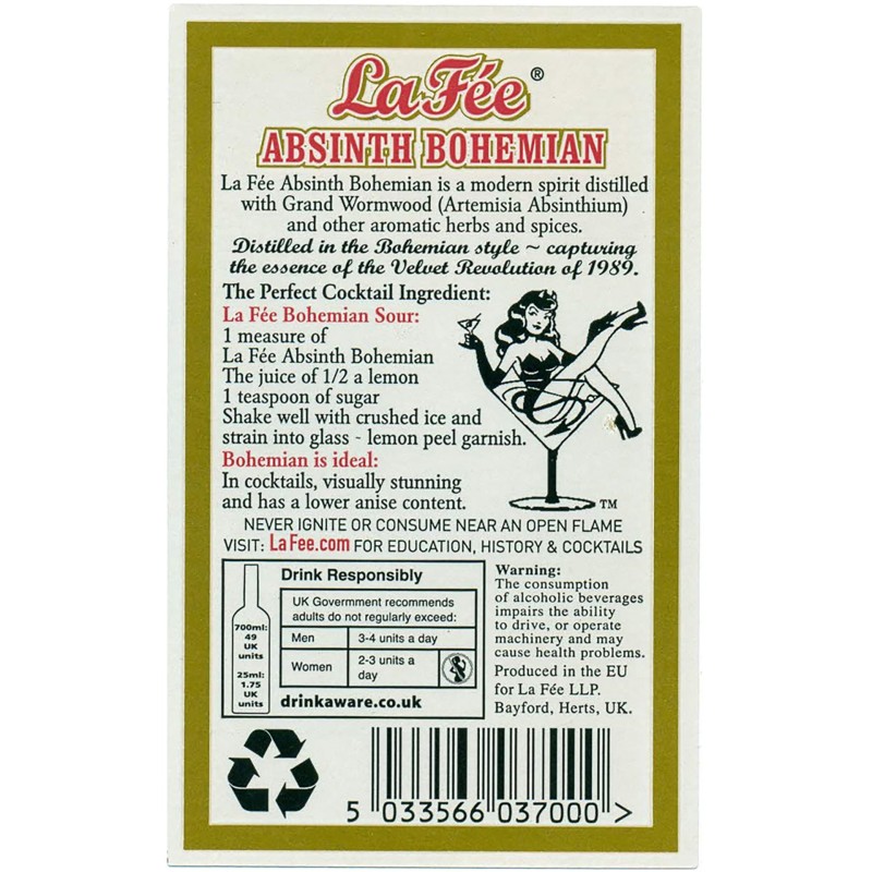 Absinto Bohemian La Fe 70Cl