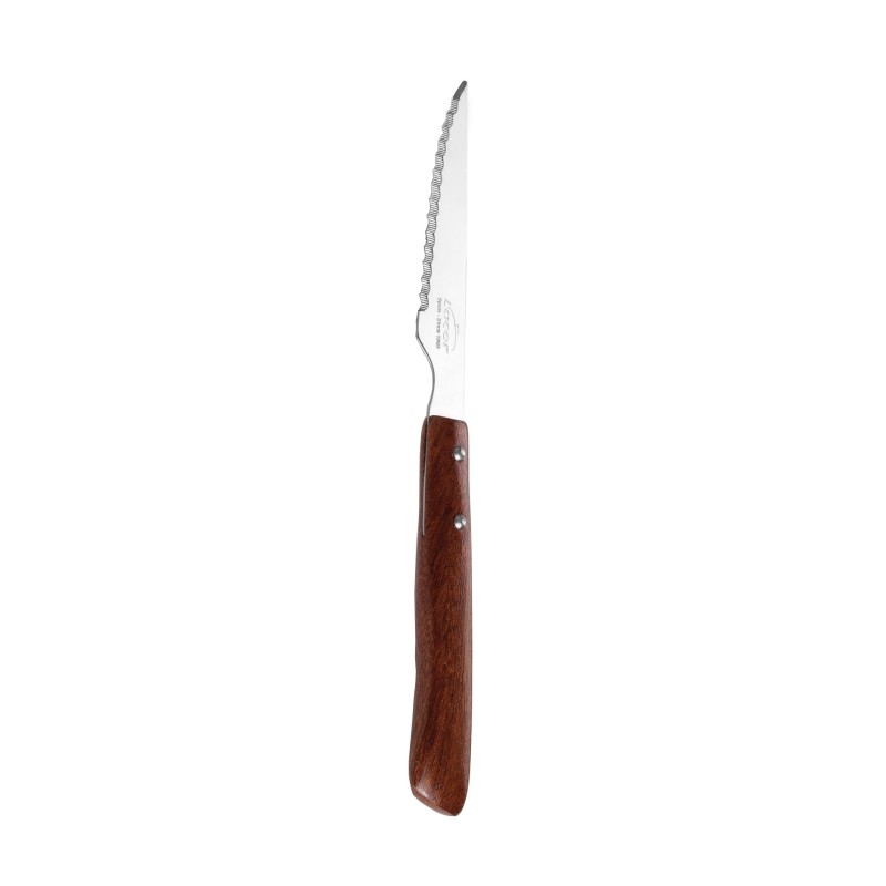 Set Of 6 Serrated Wooden-Handle Knives 10.5 Cm Set Of 6 Serrated Wooden-Handle Knives 10.5 Cm