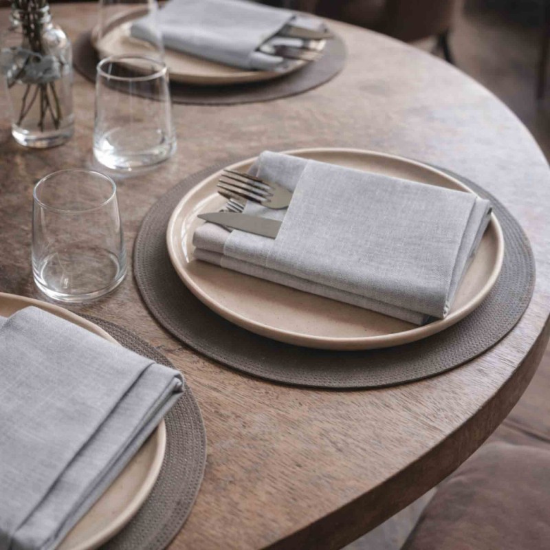 Box Of 600 Oxford Napkins 40X40 1/4 Fold (Argent)