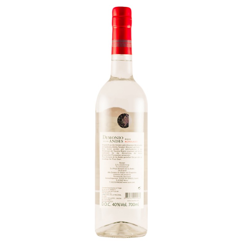 Pisco Demonio De Los Andes Acholado Per� 70Cl 40%