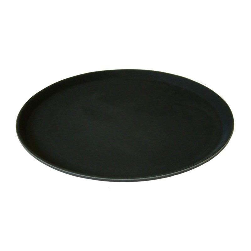 Round Tray 28Cm Black Fibre Glass
