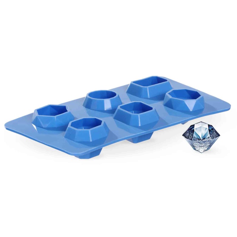 Ice Cube Mould Silicone 6 Gem-Shaped 679012
