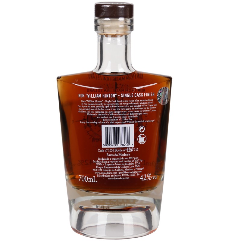 Rum William Hinton Madeira Casks 6 Anos 70Cl